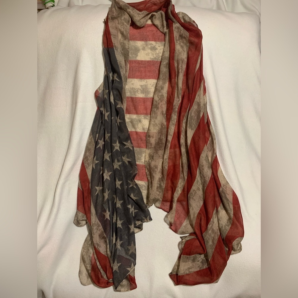 American flag sleeve less shrug.